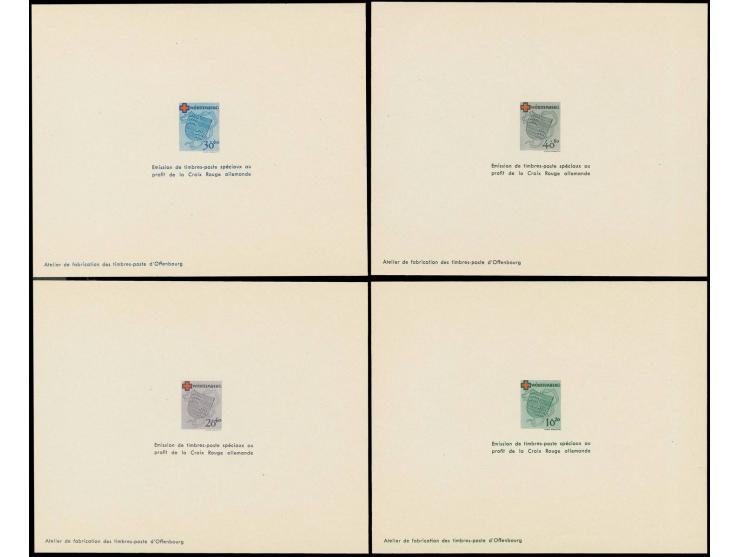 Rotes Kreuz 10-40 Pfg. kpl. als Ministerblocks auf ungummiertem Kartonpapier