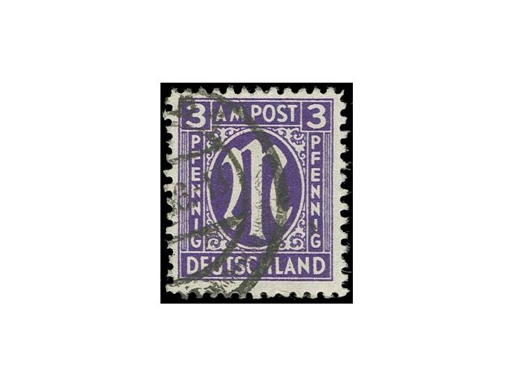 3 Pfg. dunkelbläulichviolett mit Zähnung L 11 1/2, gestempelt, normale Zähnung, Fotobefund Wehner BPP (Mi. 750,-)