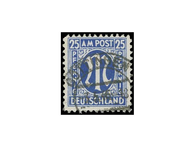 25 Pfg. lilaultramarin gezähnt L 11 1/2: 11, gestempelt, sign. Hettler BPP (Mi. 500,-)