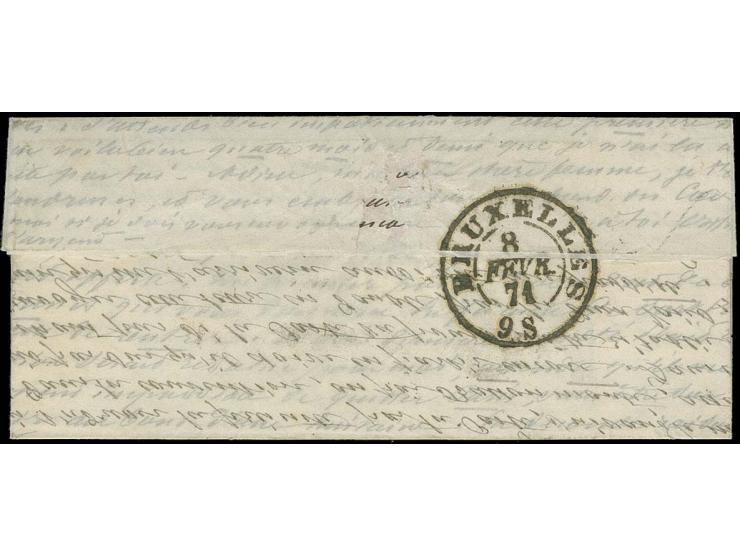 Letter from "PARIS 29. JANV: 71" to Bruxelles, endorsed "Par Ballon monte"; since the siege ended the day before transported 