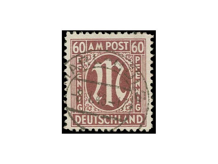 60 Pfg. karminbraun, gezähnt L 11, sauber gestempelt mit typischer normaler Zähnung, Fotoattest Wehner BPP (Mi. 1500,-)