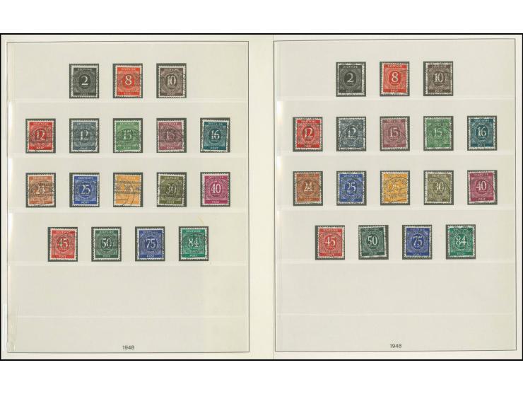 Band- und Netzaufdruck auf Ziffern: 2-84 Pfg. kpl., sauber gestempelt, sign. Dr. Dub und Fotoattest A. Schlegel BPP (Mi. 5.00