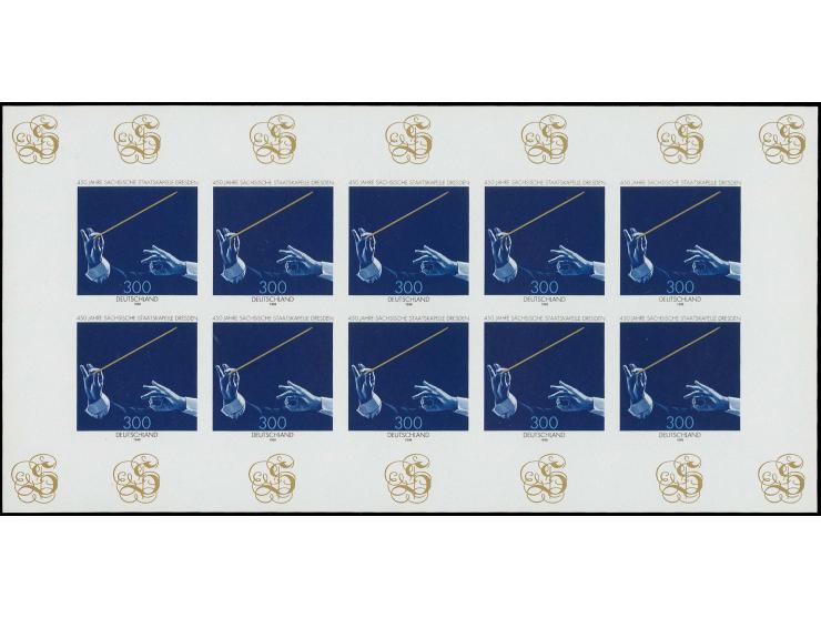 1998, 450 Sächsische Staatskapelle 300 Pfg., ungezähnt, Kleinbogen zu 10 Marken, postfrisch, Fotoattest Schlegel A. BPP (Mi. 