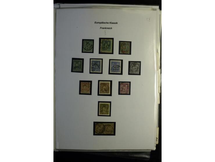 1849/1900, umfangreiche gestempelte Sammlung inkl. guten Teil Portomarken und Frz. Kolonien mit vielen besseren Werten, Farbe