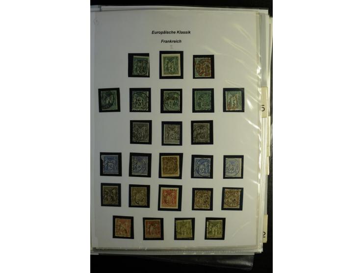 1849/1900, umfangreiche gestempelte Sammlung inkl. guten Teil Portomarken und Frz. Kolonien mit vielen besseren Werten, Farbe