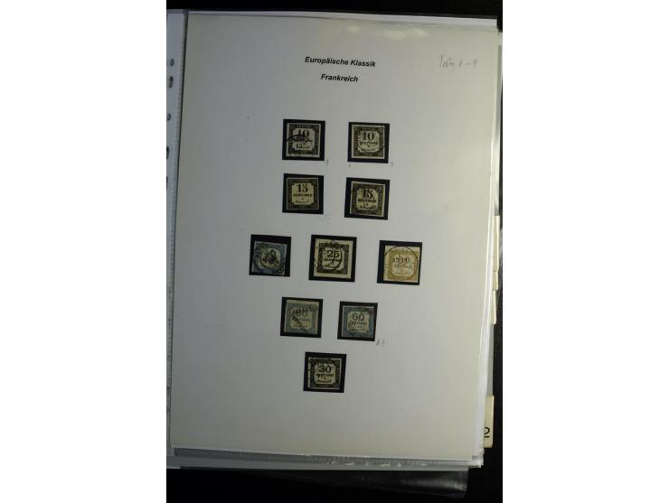 1849/1900, umfangreiche gestempelte Sammlung inkl. guten Teil Portomarken und Frz. Kolonien mit vielen besseren Werten, Farbe