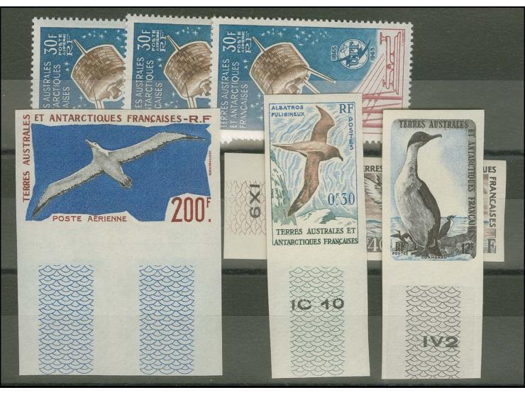 1959/65, Mi.-Nr. 32 (3) sowie 4 ungezähnte Werte, postfrisch
