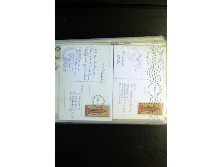 1878/2006, umfangreiche Sammlung Briefe und Karten in 12 Ordnern, dabei einige Frankaturen der 1. Olypia-Ausgabe (u.a. Paar N