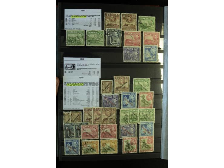 1850/1950, sehr schöne ungebrauchte und gestempelte Sammlung Gibraltar, Ionische Inseln, Malta und Zypern, dabei viele besser