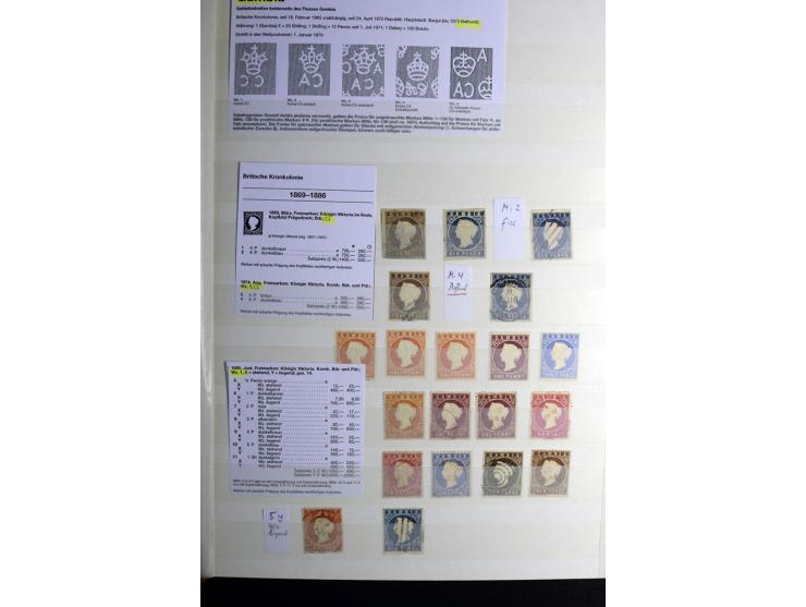 1869/1946, sehr schöne ungebrauchte und gestempelte Sammlung, dabei Gambia Mi.-Nr. 2, 4 und 5Y gestempelt, außerdem  Mi.-Nr. 
