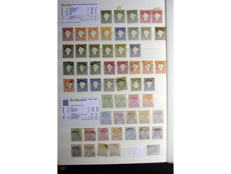 1869/1946, sehr schöne ungebrauchte und gestempelte Sammlung, dabei Gambia Mi.-Nr. 2, 4 und 5Y gestempelt, außerdem  Mi.-Nr. 