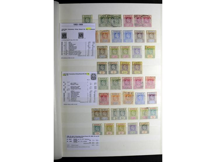 1869/1946, sehr schöne ungebrauchte und gestempelte Sammlung, dabei Gambia Mi.-Nr. 2, 4 und 5Y gestempelt, außerdem  Mi.-Nr. 