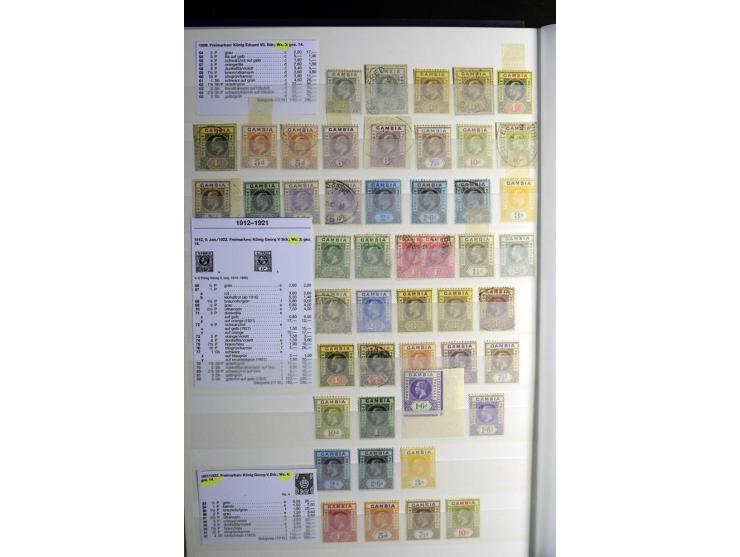 1869/1946, sehr schöne ungebrauchte und gestempelte Sammlung, dabei Gambia Mi.-Nr. 2, 4 und 5Y gestempelt, außerdem  Mi.-Nr. 