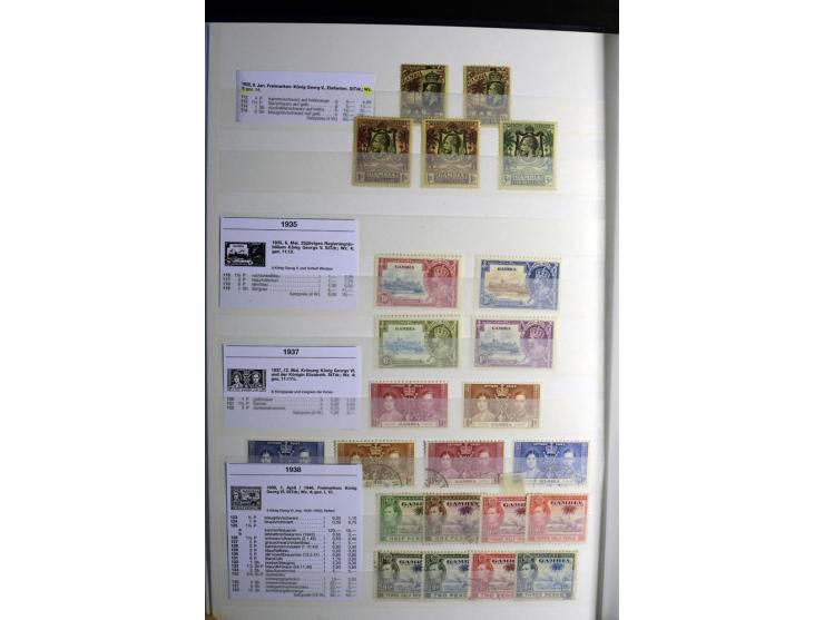 1869/1946, sehr schöne ungebrauchte und gestempelte Sammlung, dabei Gambia Mi.-Nr. 2, 4 und 5Y gestempelt, außerdem  Mi.-Nr. 