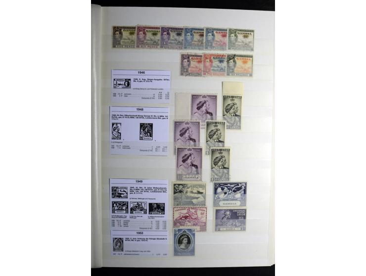 1869/1946, sehr schöne ungebrauchte und gestempelte Sammlung, dabei Gambia Mi.-Nr. 2, 4 und 5Y gestempelt, außerdem  Mi.-Nr. 