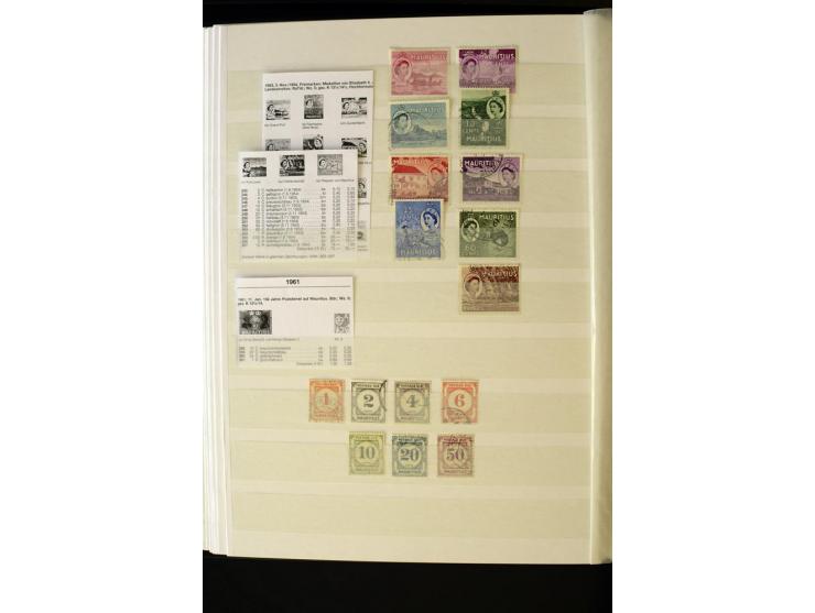 1848/1961, schöne ungebrauchte und gestempelte Sammlung mit gutem Teil Mauritius, dabei u.a. Mi.-Nr. 3IV, 3V, 4III, 4IV, 5I, 
