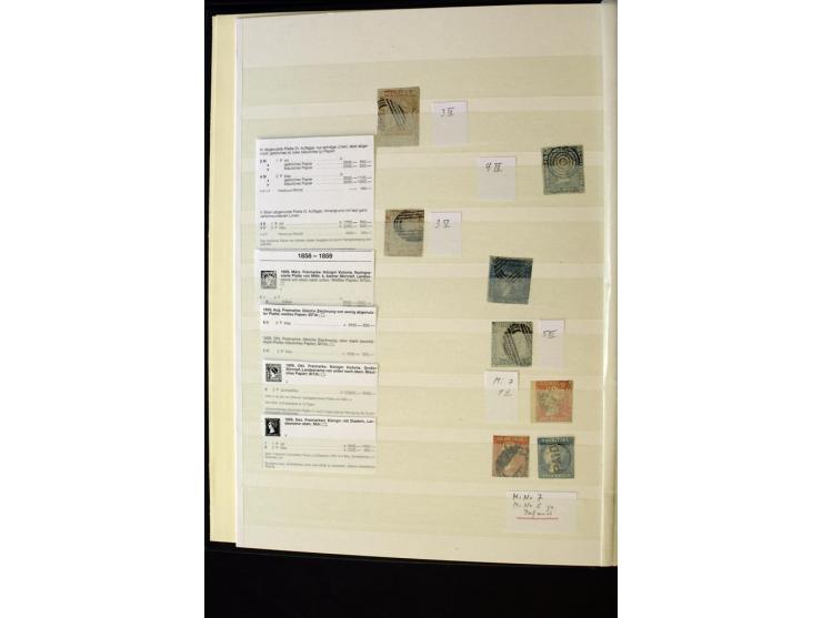 1848/1961, schöne ungebrauchte und gestempelte Sammlung mit gutem Teil Mauritius, dabei u.a. Mi.-Nr. 3IV, 3V, 4III, 4IV, 5I, 