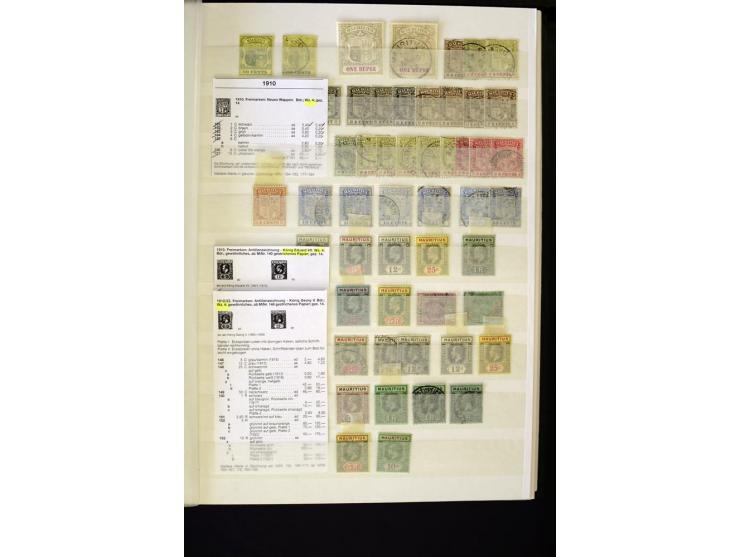 1848/1961, schöne ungebrauchte und gestempelte Sammlung mit gutem Teil Mauritius, dabei u.a. Mi.-Nr. 3IV, 3V, 4III, 4IV, 5I, 
