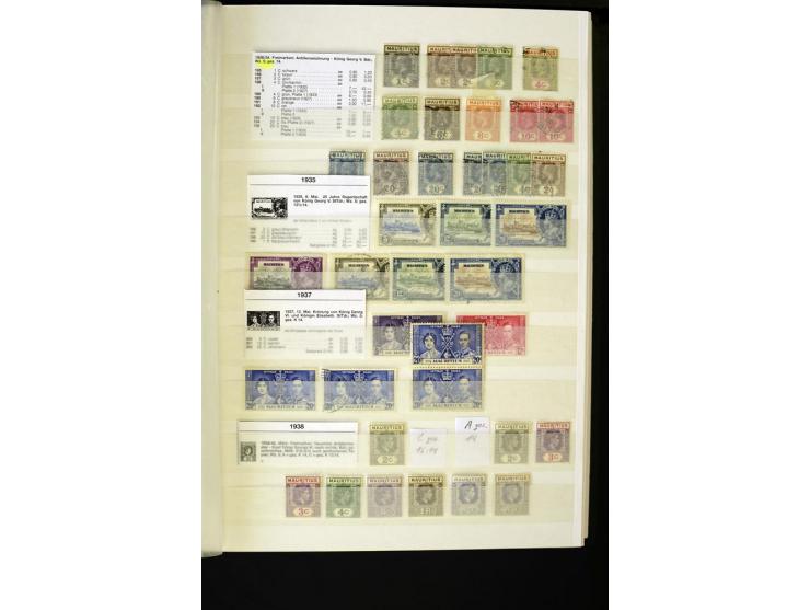 1848/1961, schöne ungebrauchte und gestempelte Sammlung mit gutem Teil Mauritius, dabei u.a. Mi.-Nr. 3IV, 3V, 4III, 4IV, 5I, 