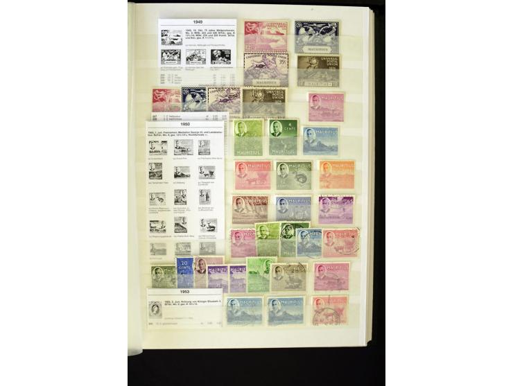 1848/1961, schöne ungebrauchte und gestempelte Sammlung mit gutem Teil Mauritius, dabei u.a. Mi.-Nr. 3IV, 3V, 4III, 4IV, 5I, 
