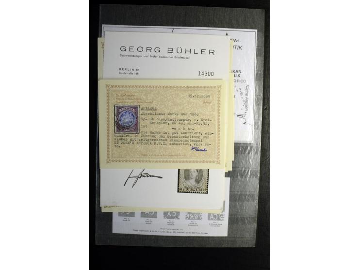 KARIBIK: 1859/1950, sehr schöne und umfangreiche ungebrauchte und gestempelte Sammlung, dabei Antigua Mi.-Nr. 1 ungebraucht, 