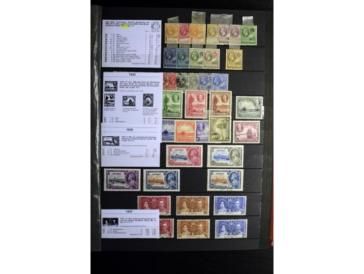 KARIBIK: 1859/1950, sehr schöne und umfangreiche ungebrauchte und gestempelte Sammlung, dabei Antigua Mi.-Nr. 1 ungebraucht, 