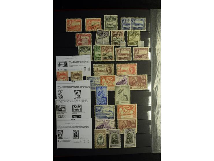 KARIBIK: 1859/1950, sehr schöne und umfangreiche ungebrauchte und gestempelte Sammlung, dabei Antigua Mi.-Nr. 1 ungebraucht, 