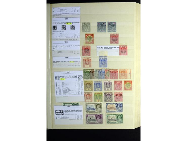 KARIBIK: 1859/1950, sehr schöne und umfangreiche ungebrauchte und gestempelte Sammlung, dabei Antigua Mi.-Nr. 1 ungebraucht, 