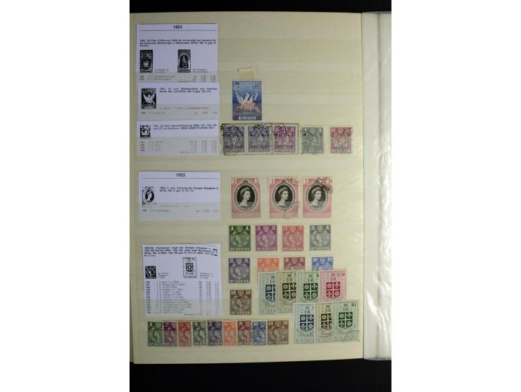 KARIBIK: 1859/1950, sehr schöne und umfangreiche ungebrauchte und gestempelte Sammlung, dabei Antigua Mi.-Nr. 1 ungebraucht, 
