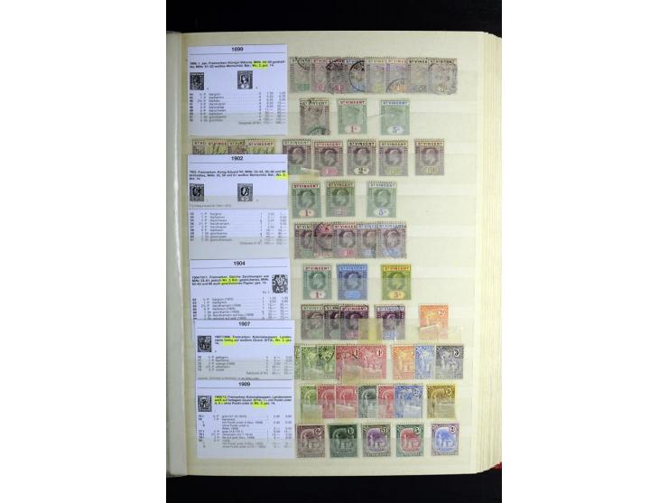 KARIBIK: 1859/1950, sehr schöne und umfangreiche ungebrauchte und gestempelte Sammlung, dabei Antigua Mi.-Nr. 1 ungebraucht, 