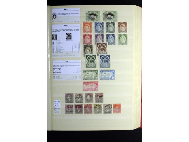 KARIBIK: 1859/1950, sehr schöne und umfangreiche ungebrauchte und gestempelte Sammlung, dabei Antigua Mi.-Nr. 1 ungebraucht, 