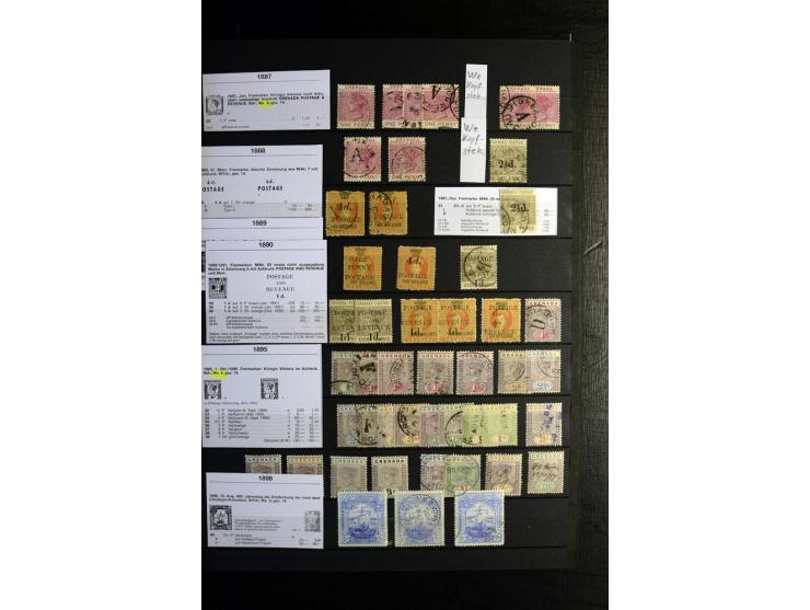 KARIBIK: 1859/1950, sehr schöne und umfangreiche ungebrauchte und gestempelte Sammlung, dabei Antigua Mi.-Nr. 1 ungebraucht, 