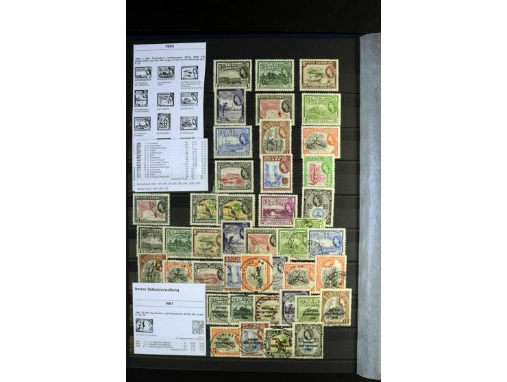 1856/1953, sehr schöne gestempelte und ungebrauchte Sammlung, dabei Britisch Guiana Mi.-Nr. 34C gestempelt, Falkland Inseln m