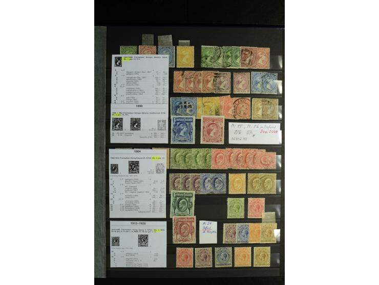 1856/1953, sehr schöne gestempelte und ungebrauchte Sammlung, dabei Britisch Guiana Mi.-Nr. 34C gestempelt, Falkland Inseln m