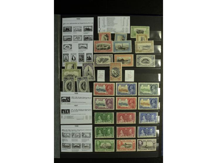 1856/1953, sehr schöne gestempelte und ungebrauchte Sammlung, dabei Britisch Guiana Mi.-Nr. 34C gestempelt, Falkland Inseln m