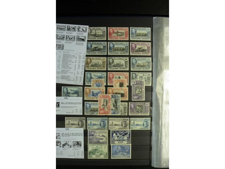 1856/1953, sehr schöne gestempelte und ungebrauchte Sammlung, dabei Britisch Guiana Mi.-Nr. 34C gestempelt, Falkland Inseln m