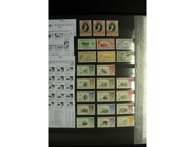 1856/1953, sehr schöne gestempelte und ungebrauchte Sammlung, dabei Britisch Guiana Mi.-Nr. 34C gestempelt, Falkland Inseln m