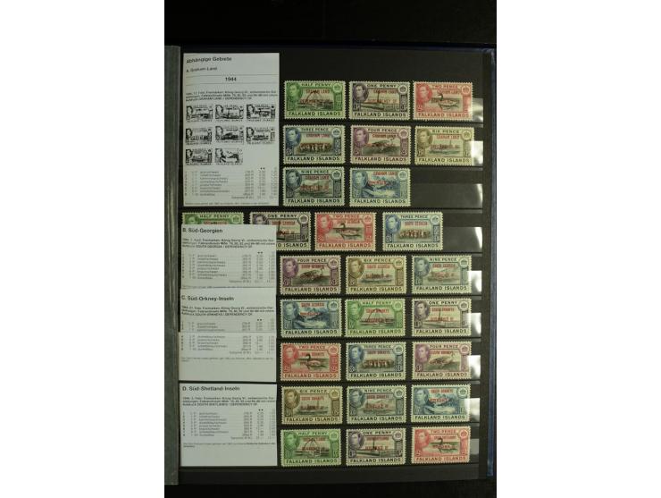 1856/1953, sehr schöne gestempelte und ungebrauchte Sammlung, dabei Britisch Guiana Mi.-Nr. 34C gestempelt, Falkland Inseln m