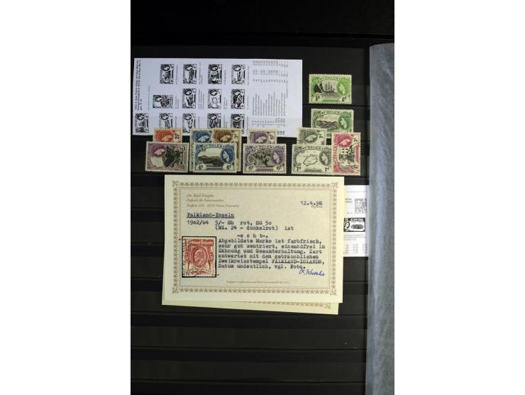 1856/1953, sehr schöne gestempelte und ungebrauchte Sammlung, dabei Britisch Guiana Mi.-Nr. 34C gestempelt, Falkland Inseln m