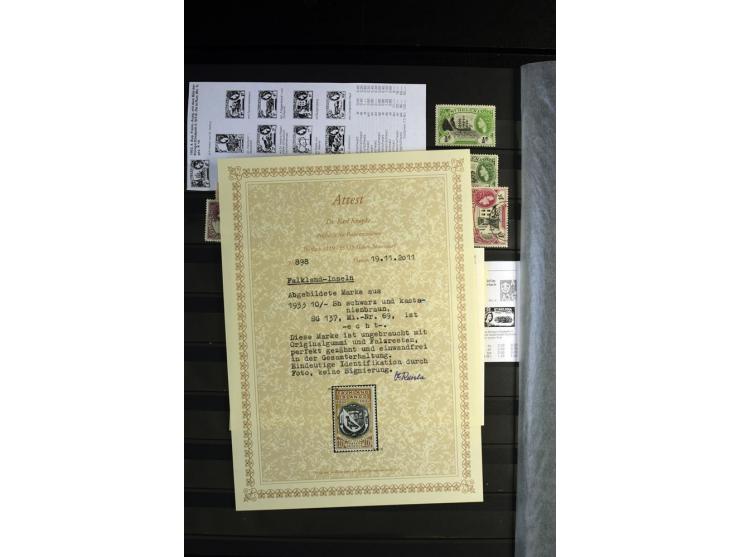 1856/1953, sehr schöne gestempelte und ungebrauchte Sammlung, dabei Britisch Guiana Mi.-Nr. 34C gestempelt, Falkland Inseln m