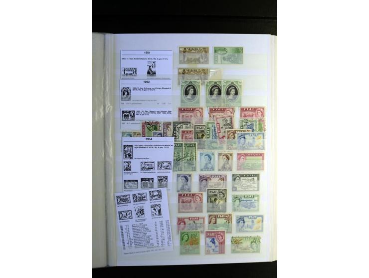 1855/1955, sehr schöne ungebrauchte und gestempelte Sammlung, dabei u.a. Cook-Inseln Mi.-Nr. 4 gestempelt, Fidschi Mi.-Nr. 3,