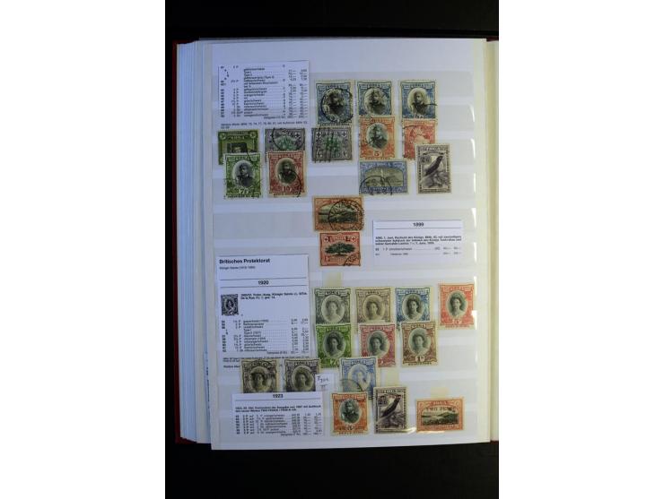 1855/1955, sehr schöne ungebrauchte und gestempelte Sammlung, dabei u.a. Cook-Inseln Mi.-Nr. 4 gestempelt, Fidschi Mi.-Nr. 3,