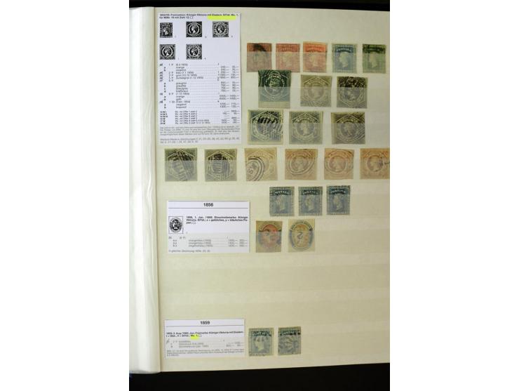 1850/1950 (ca.), ganz überwiegend gestempelter Sammlungsbestand in 2 Steckalben; einige tausend Werte mit vielen besseren, te