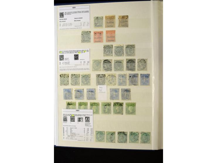 1850/1950 (ca.), ganz überwiegend gestempelter Sammlungsbestand in 2 Steckalben; einige tausend Werte mit vielen besseren, te