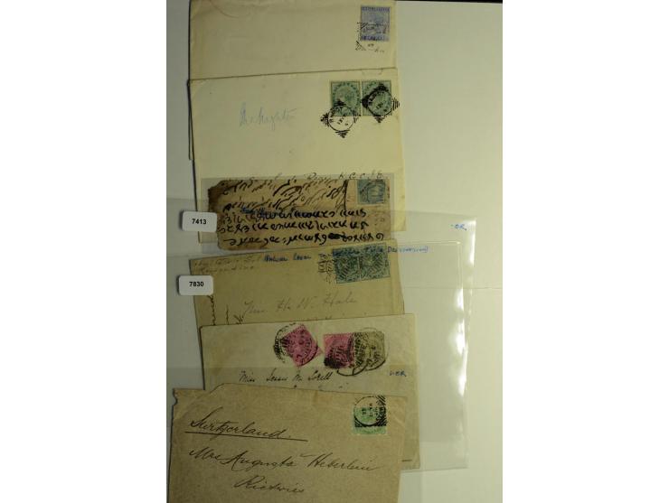 1854/1944, gestempelte (ganz wenig ungebrauchte) Sammlung mit einer Reihe von teils interessanten Briefen und Ganzsachen; dab