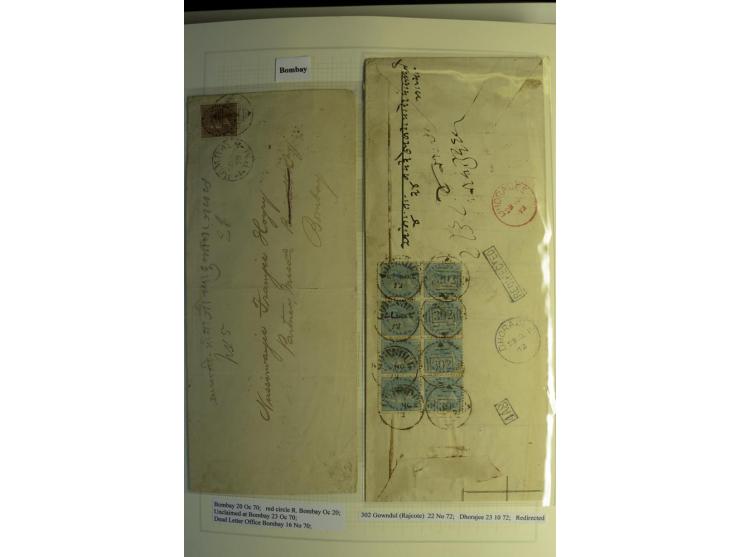 1823/80 (ca.), Stempelsammlung auf rd. 70 Briefen und zahlreichen Marken und Briefstücken, dabei viele interessante Stücke, E
