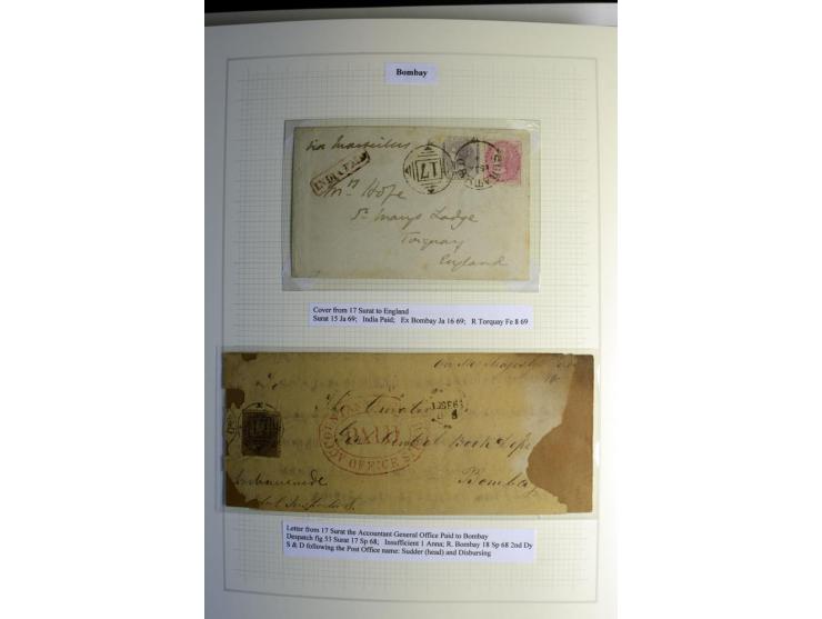 1823/80 (ca.), Stempelsammlung auf rd. 70 Briefen und zahlreichen Marken und Briefstücken, dabei viele interessante Stücke, E