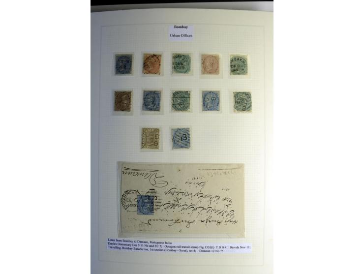 1823/80 (ca.), Stempelsammlung auf rd. 70 Briefen und zahlreichen Marken und Briefstücken, dabei viele interessante Stücke, E