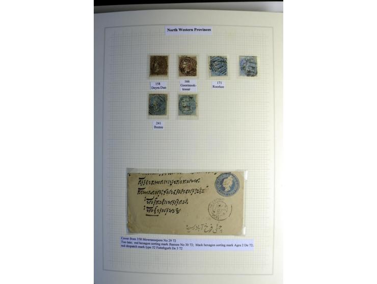 1823/80 (ca.), Stempelsammlung auf rd. 70 Briefen und zahlreichen Marken und Briefstücken, dabei viele interessante Stücke, E