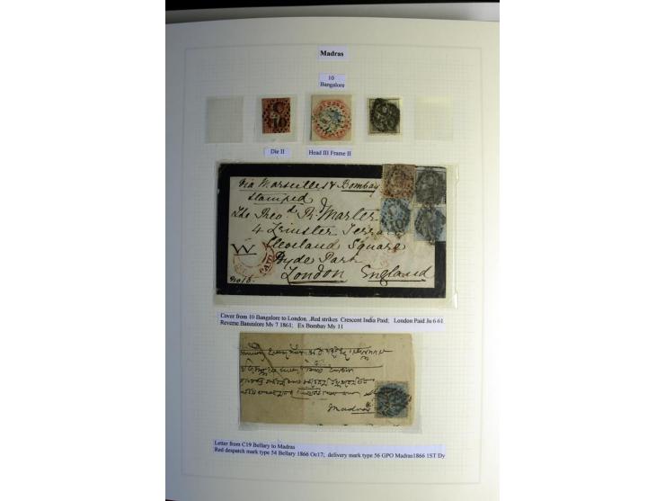 1823/80 (ca.), Stempelsammlung auf rd. 70 Briefen und zahlreichen Marken und Briefstücken, dabei viele interessante Stücke, E